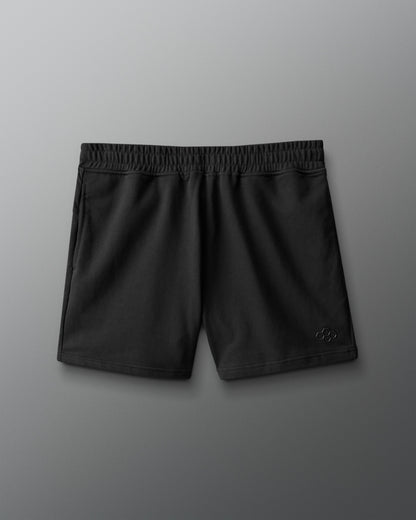 Black shorts on a gray background