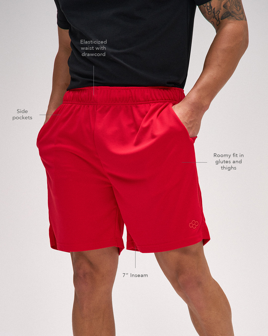 RUDIS 7" Mesh Shorts - Black