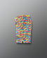 Colorful camouflage shorts on a gray background