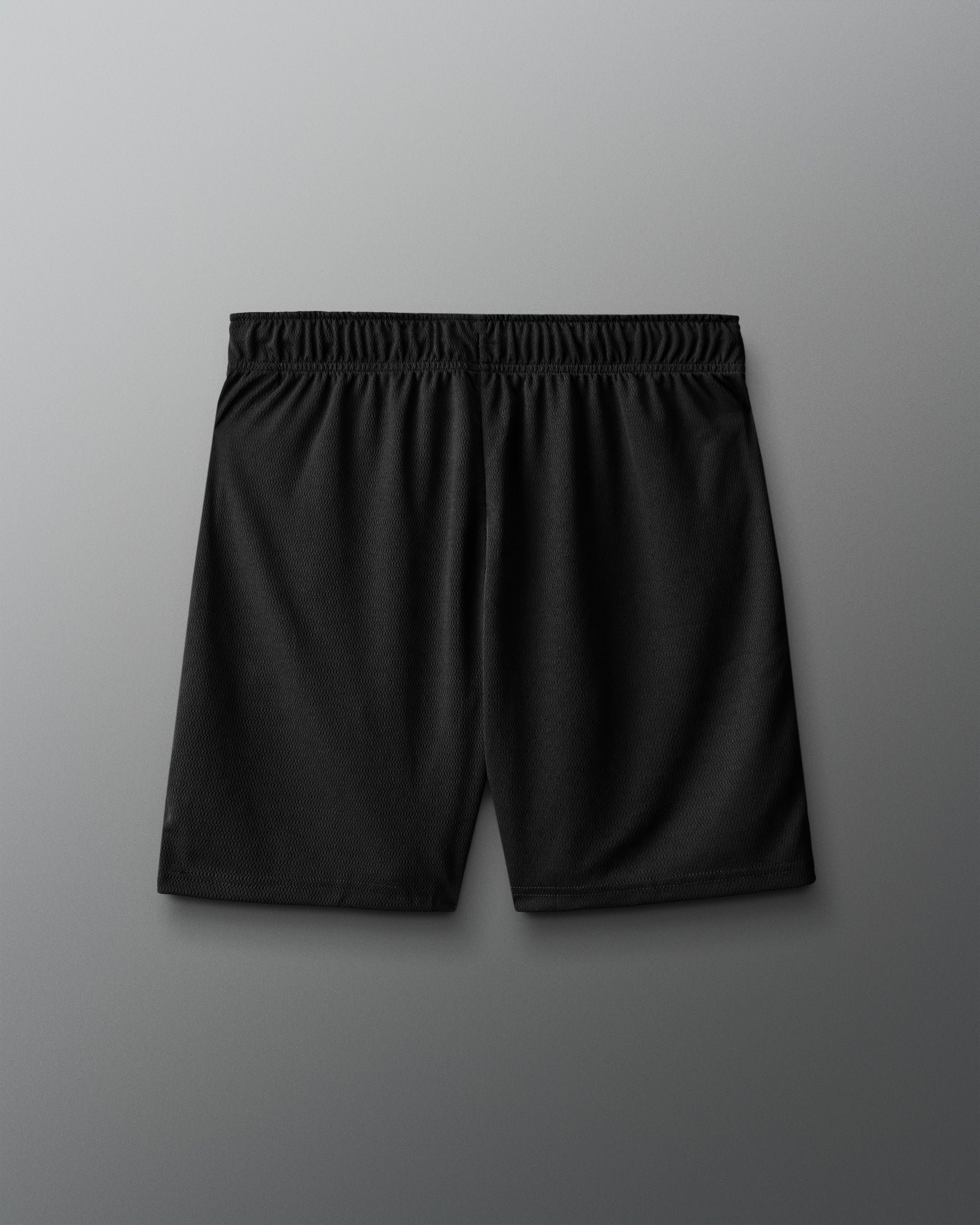 Black shorts on a gray background