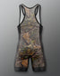 Camouflage wrestling singlet on a gray background