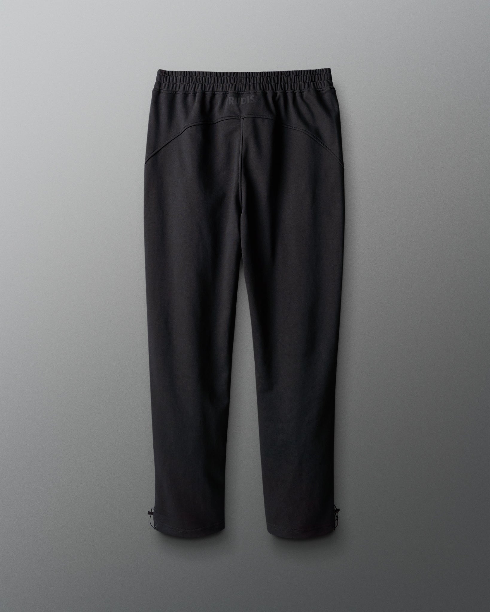 Black pants on a gray background