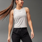 COOL-FEEL Women's Crop Tank Top - Lunar Gray