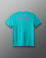 Turquoise t-shirt with pink text 'A WAY OF LIFE' on a gray background