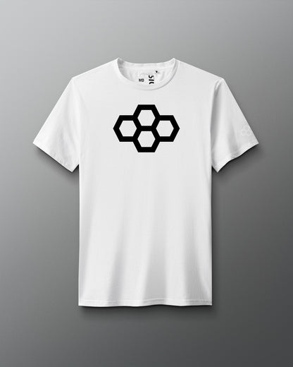 【WHITE】Hexagonal mesh shirt Big Hex Elite Super Soft T-Shirt | RUDIS