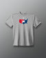 Gray t-shirt with a colorful usa wrestling graphic on a gradient background