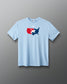 USA Wrestling Light blue t-shirt with a graphic design on a gradient background