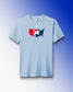 USA Wrestling Light blue t-shirt with a graphic design on a gradient background