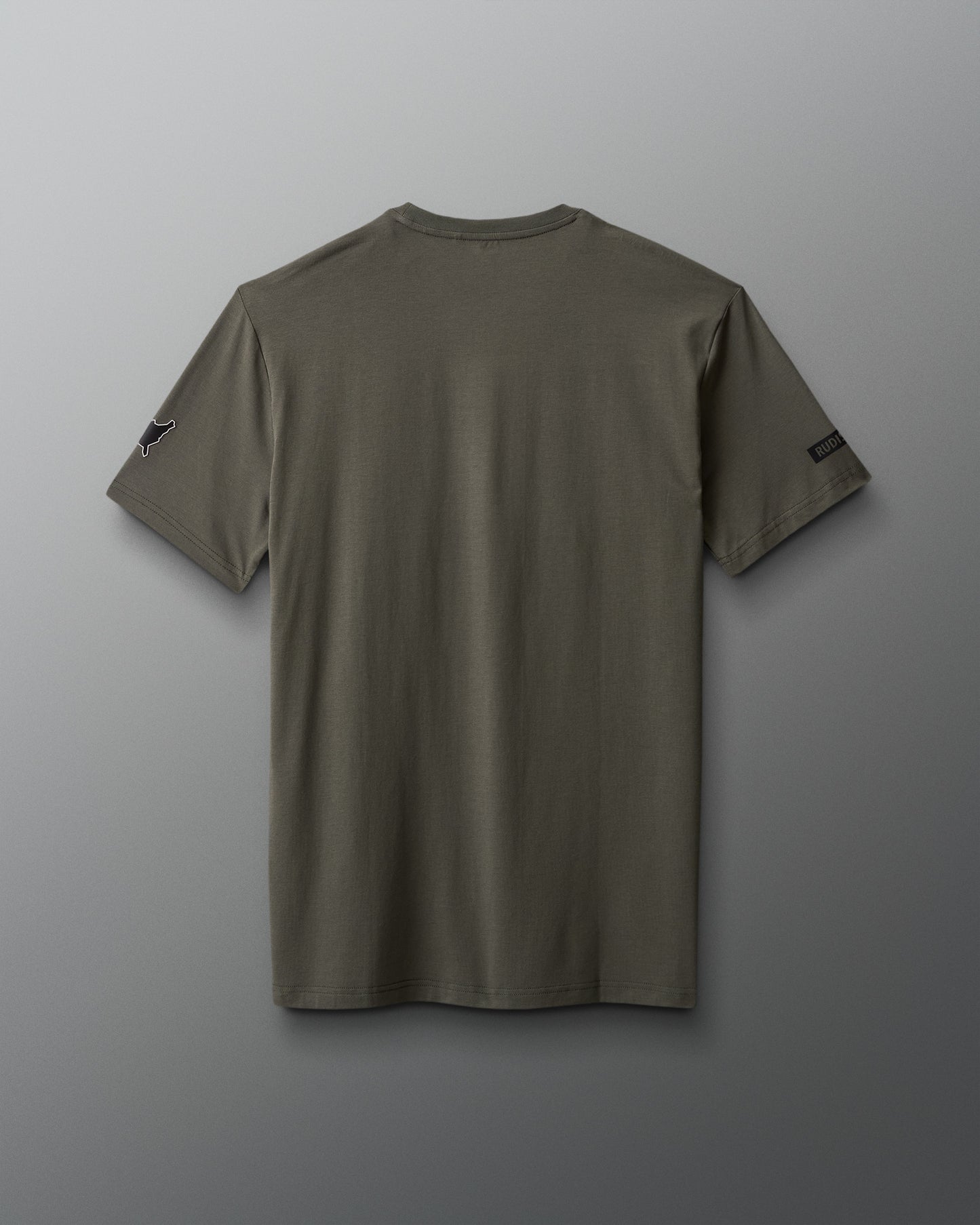Green t-shirt on a gray background