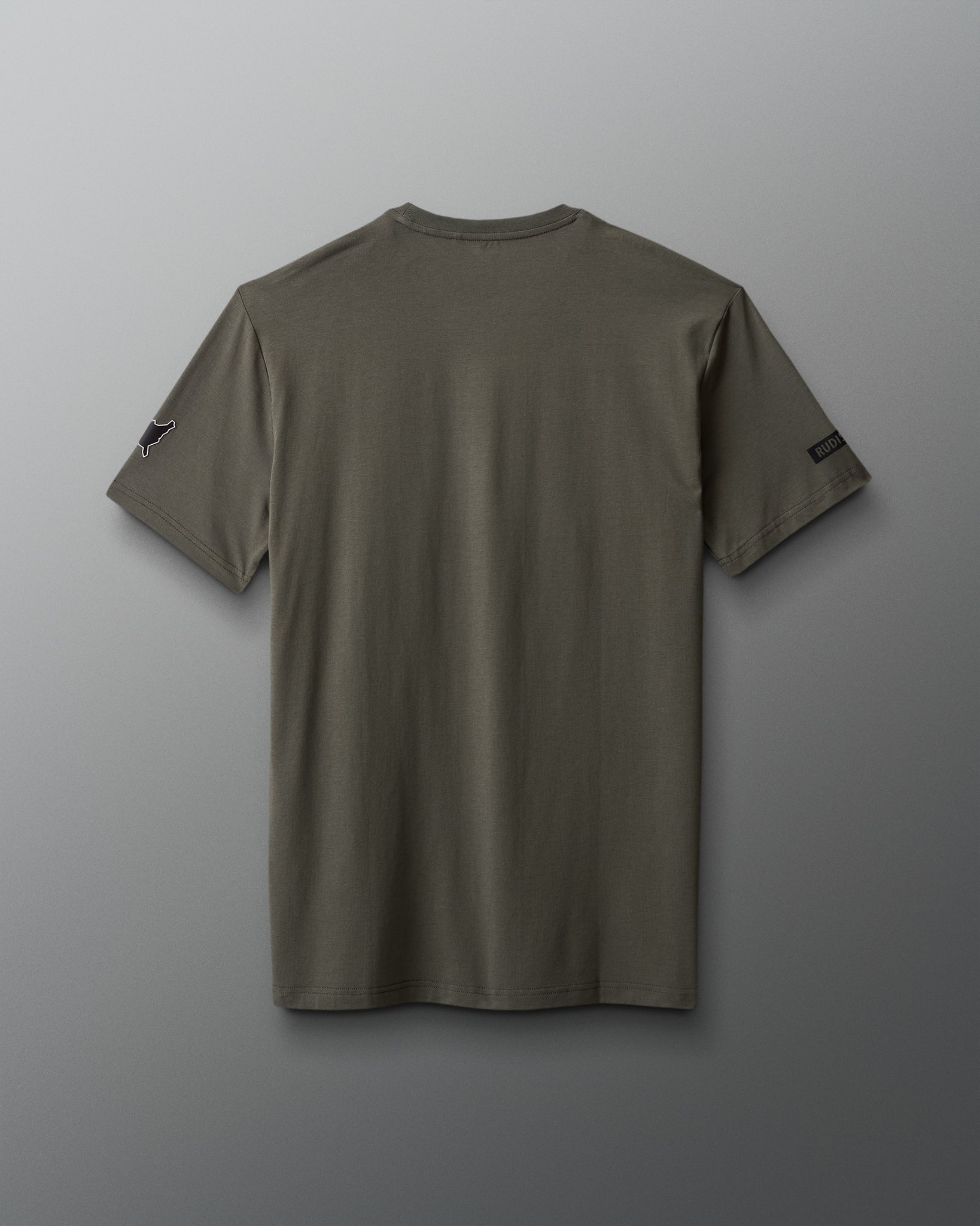 Green t-shirt on a gray background