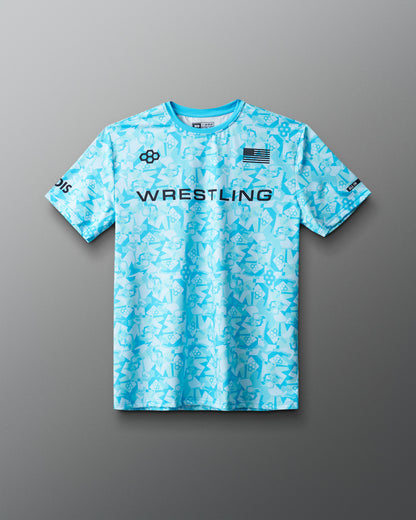 Wrestling Wordmark Camo Sublimated T-Shirt
