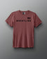 Maroon t-shirt with 'Wrestling' text on a gray background