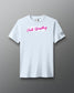 White t-shirt with 'Girls Wrestling' text on a gray background