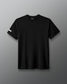 Black t-shirt on a gray background