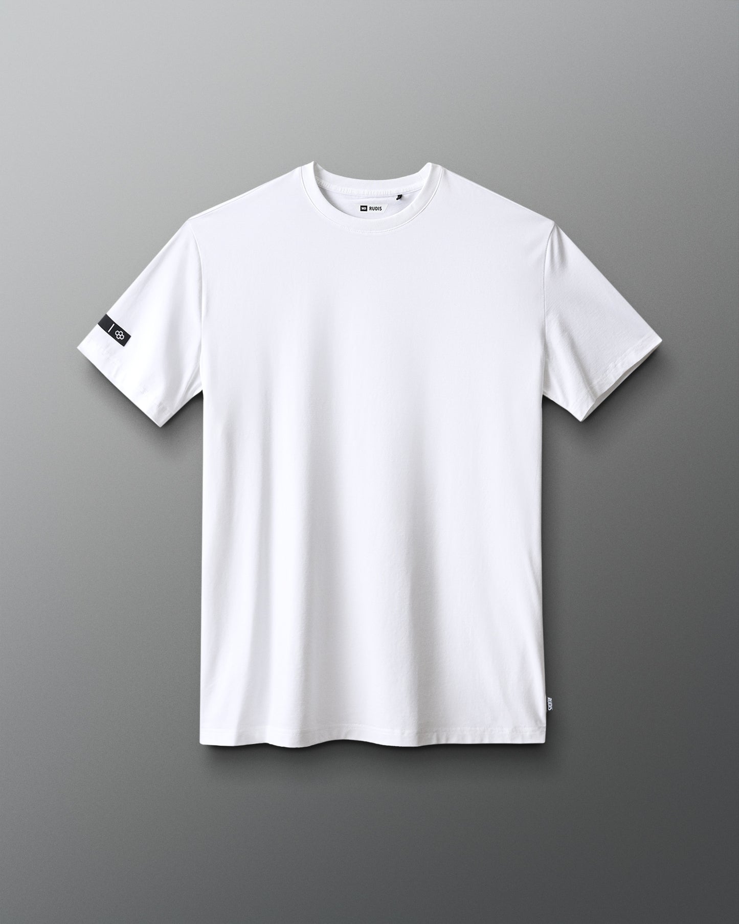 White t-shirt on a gray background