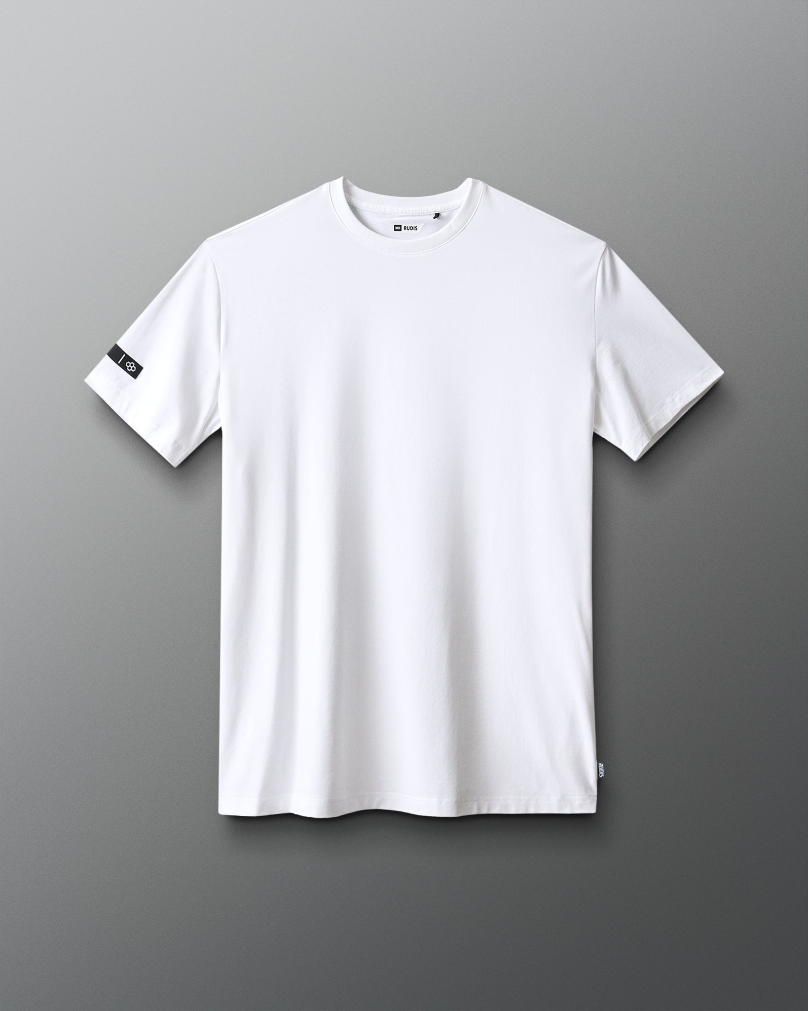 White t-shirt on a gray background