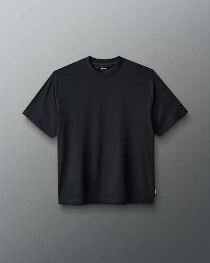 Black t-shirt on a gray background