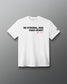 White t-shirt with 'Be strong, and take heart' text on a gray background