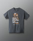 Gray t-shirt with graphic design and 'For we wrestle not against flesh and blood' text on a gray background