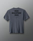 Gray t-shirt with 'Iron Sharpens Iron' text on the back against a gray background