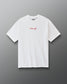 White t-shirt with red 'A way of life' text on a gray background