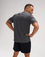 Back view of the charcoal RUDIS Script Elite Super Soft T-Shirt featuring tonal A WAY OF LIFE graphics across the upper back.