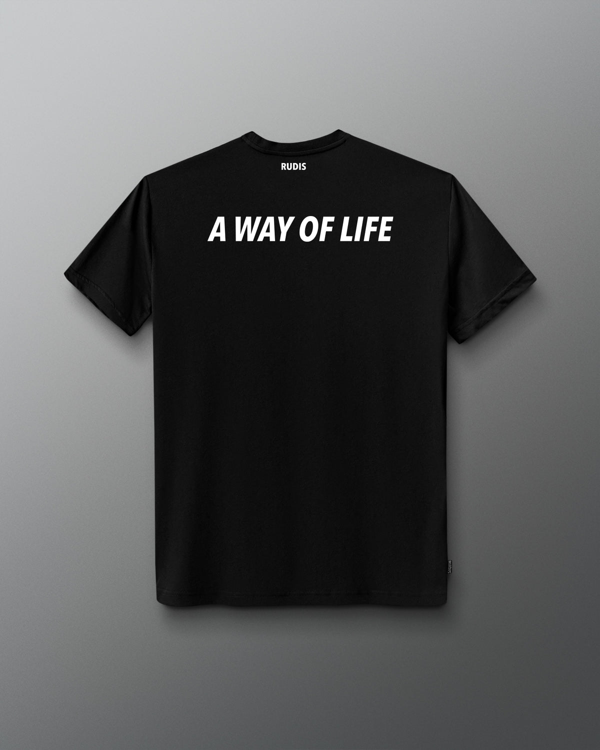 Back view of the black RUDIS Wrestling Mom Club Elite Super Soft T-Shirt with white “A Way of Life” graphic.