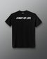 Back view of the black RUDIS Wrestling Mom Club Elite Super Soft T-Shirt with white “A Way of Life” graphic.