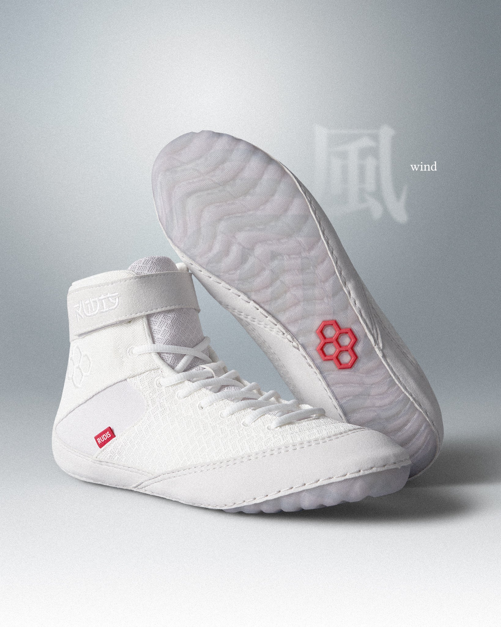 RUDIS Samurai Speed wrestling shoes Wind limited edition in white colorway featuring ultra lightweight construction for speed, quick transitions, and control