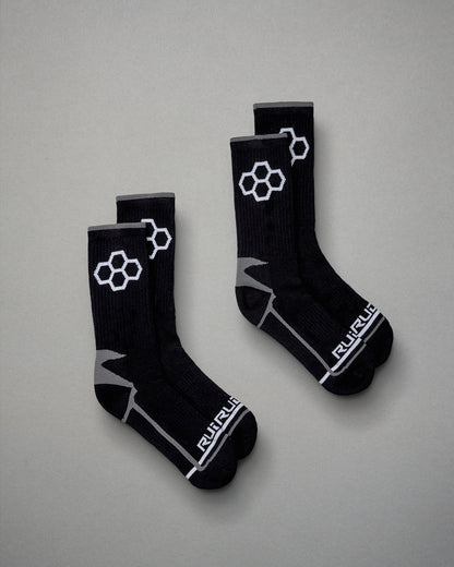 RUDIS Black/Black Knit Essential Socks (2 Pair)