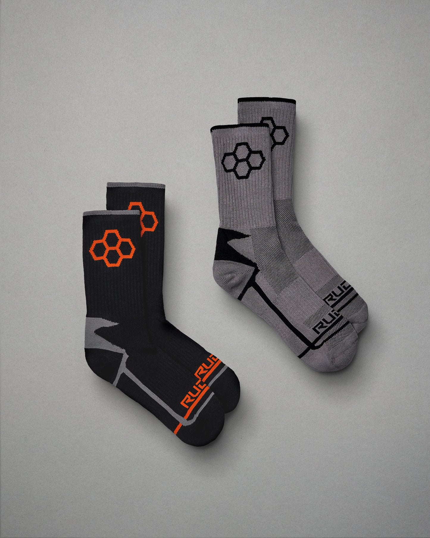 RUDIS Black/Orange Knit Essential Socks (2 Pair)