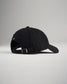A sleek black baseball cap featuring a subtle logo on the side and an adjustable strap at the back for a customizable fit