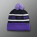 Wrestling Fold Over Beanie - Black/Purple/White