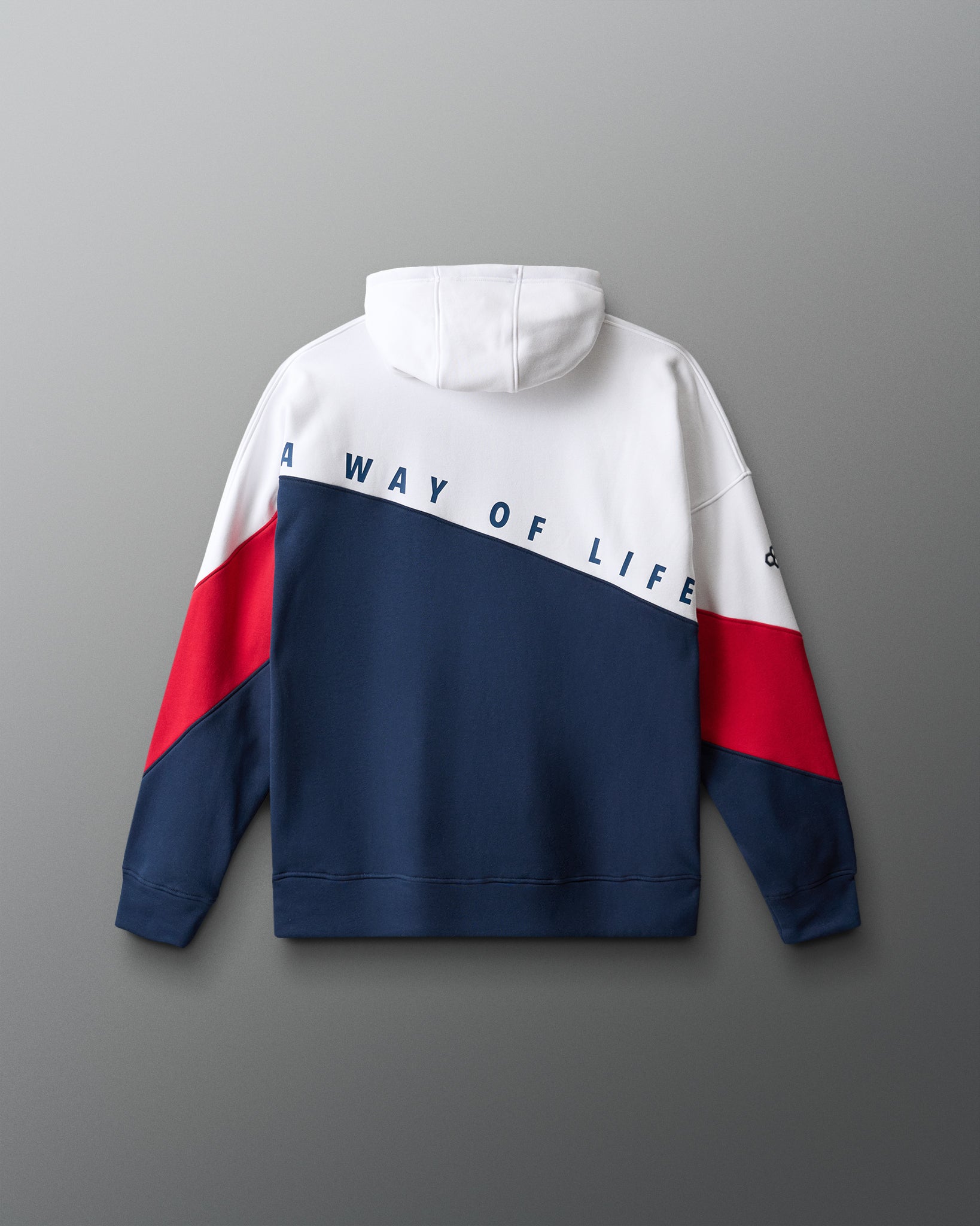 RUDIS 280 Tech Fleece Colorblock Hoodie - Navy/White/Red | RUDIS