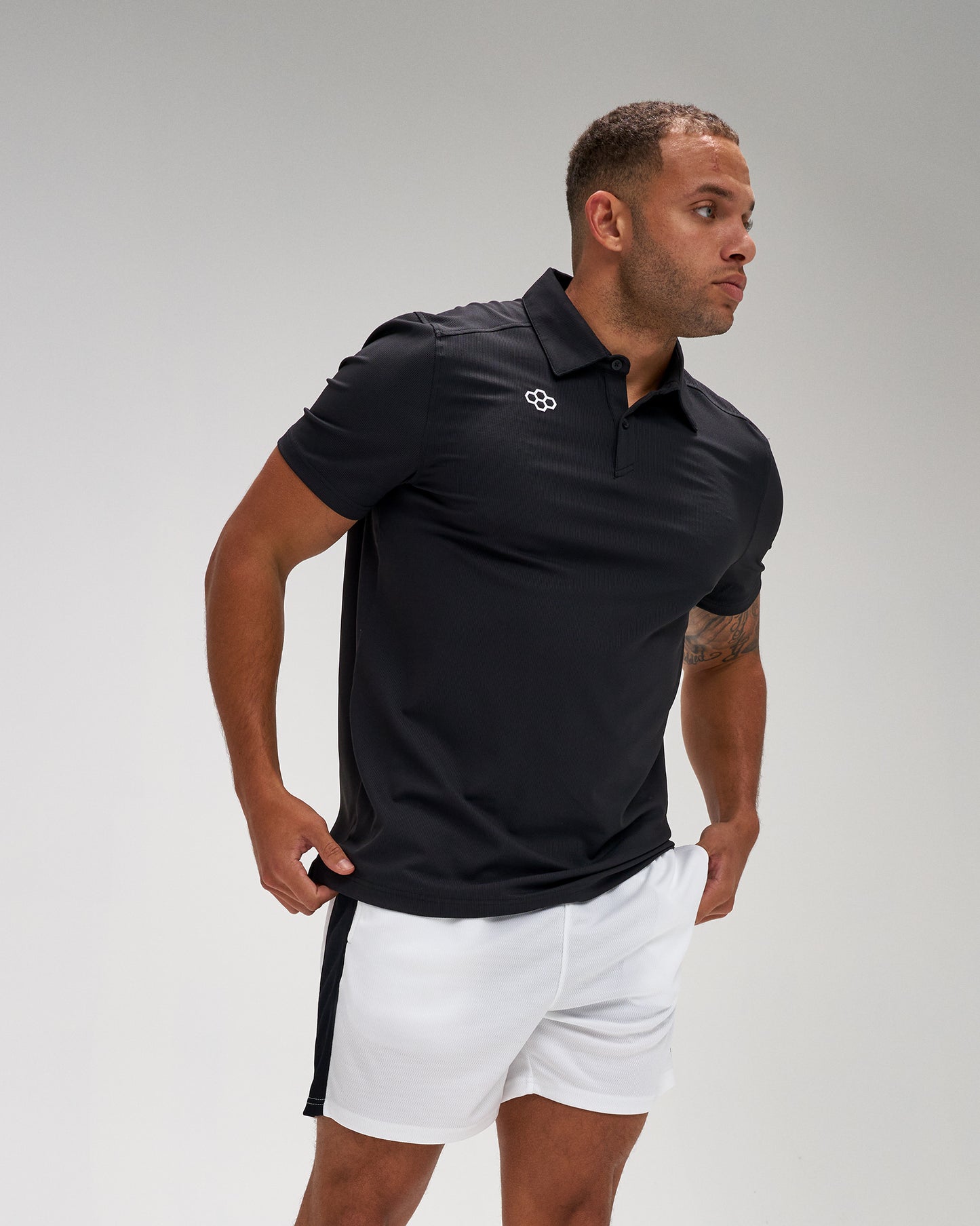 RUDIS Go-To Hex Polo - Black