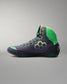 Gray and green Wrestling shoe on a gray background