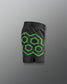 Black shorts with green geometric pattern on a gray background. TMNT. Teenage Mutant Ninja Turtle