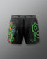 Black shorts with colorful graphics and 'RUDIS' branding on a gray background. TMNT. Teenage Mutant Ninja Turtle
