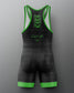 Black and green wrestling singlet with visible branding on a gray background. TMNT. Teenage Mutant Ninja Turtles