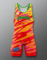 RUDIS Teenage Mutant Ninja Turtles freestyle wrestling singlet in orange with bold ooze camo graphics