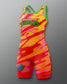 Colorful wrestling singlet with Teenage Mutant Ninja Turtles branding on a gray background