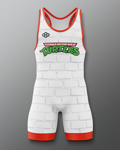 Singlet with Teenage Mutant Ninja Turtles logo on a gray background