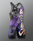 Colorful athletic suit with Teenage Mutant Ninja Turtle Shredder graphic design on a gray background