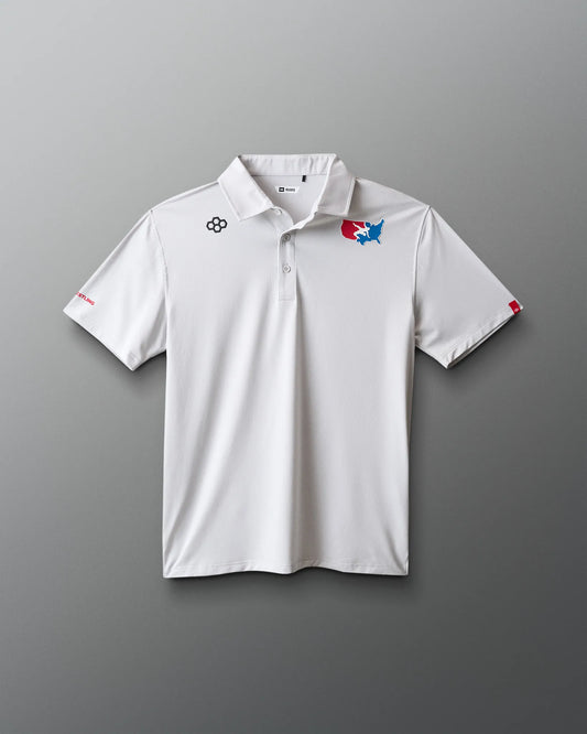 VIK - USA Wrestling Map Logo Classic Performance Polo - Lunar Gray