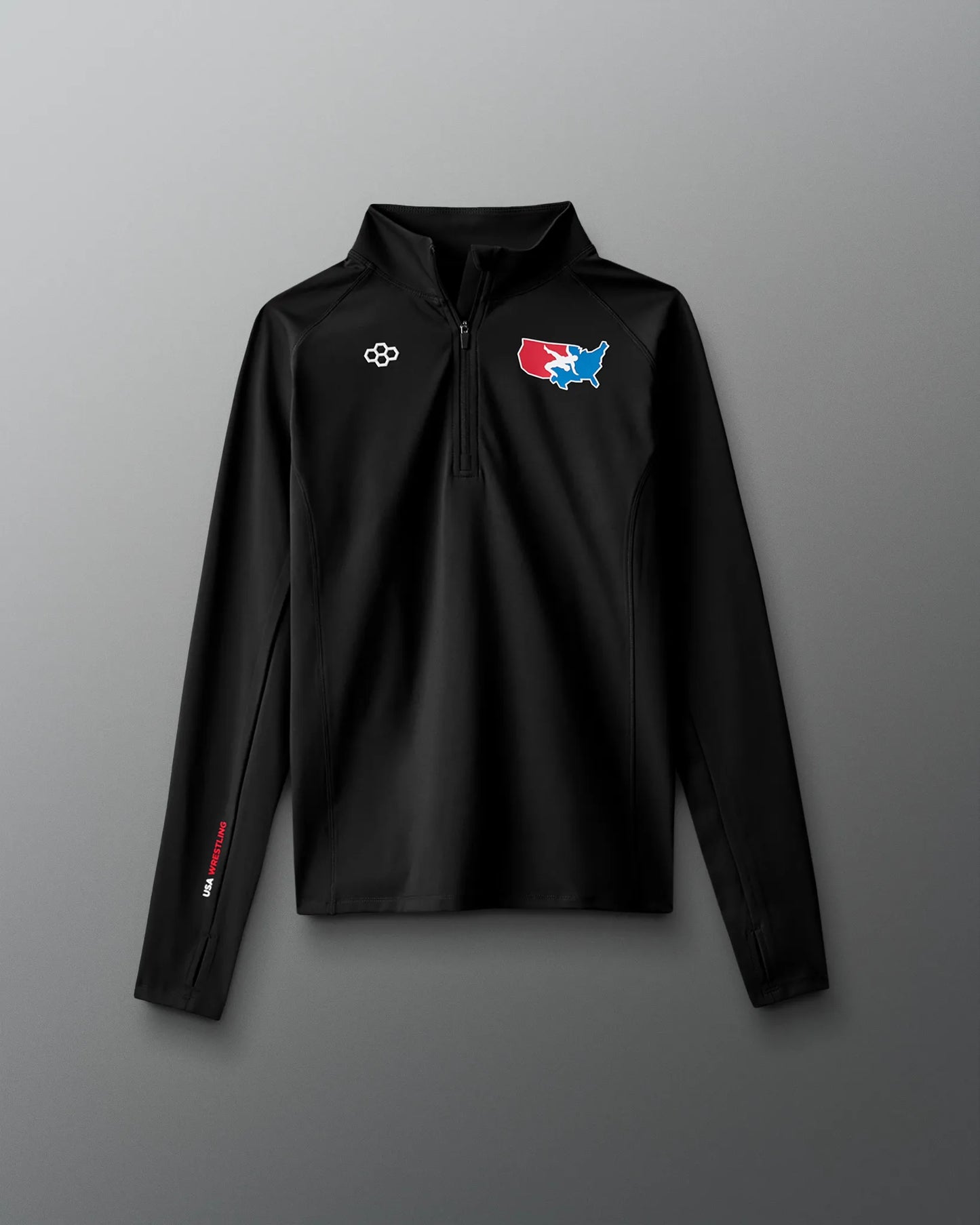 VIK - USA Wrestling Map Logo Women's Victory 1/4 Zip - Black