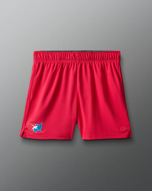 VIK - USA Wrestling 5" Mesh Shorts - Red