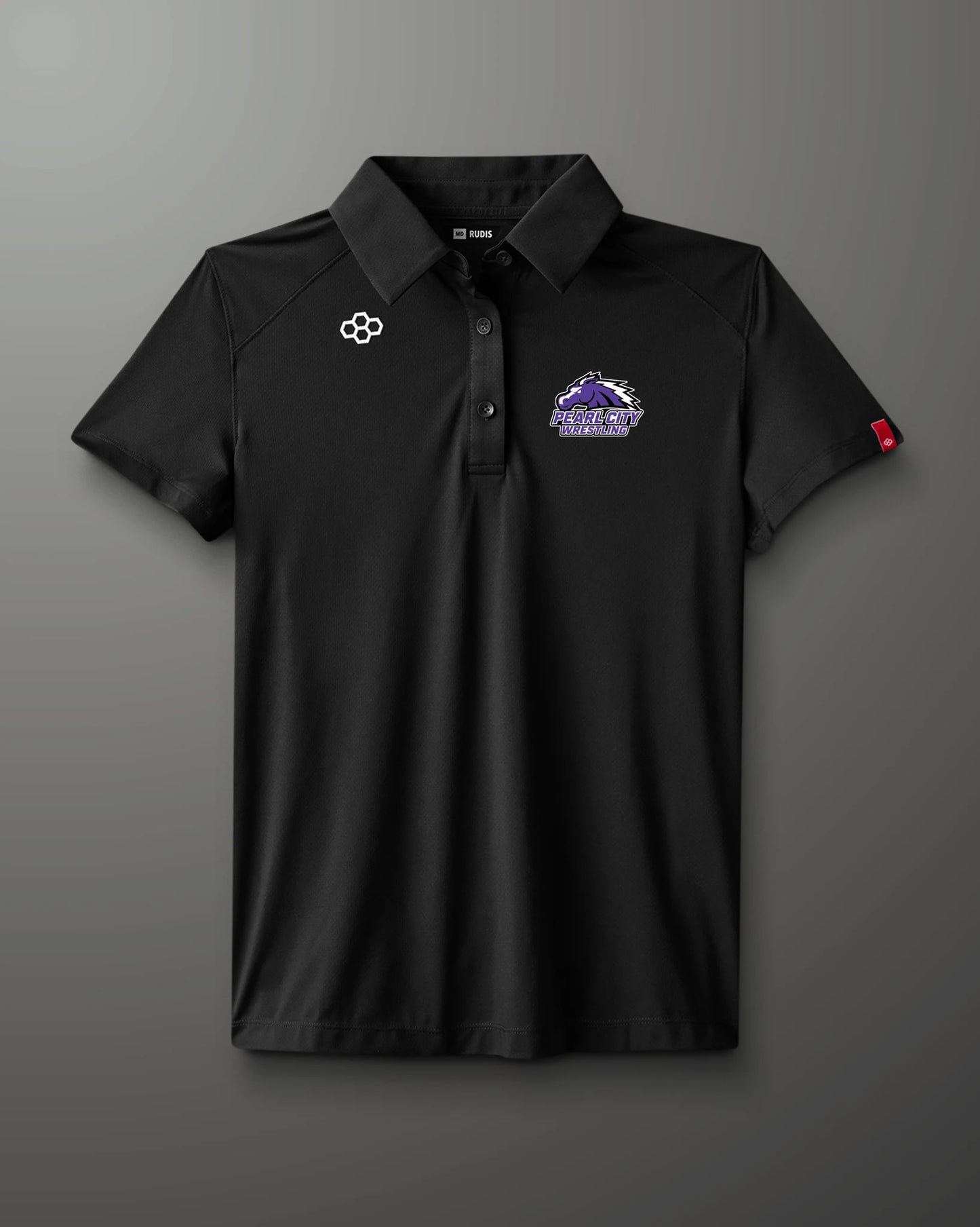 RUDIS Women's Classic Performance Hex Polo - Black