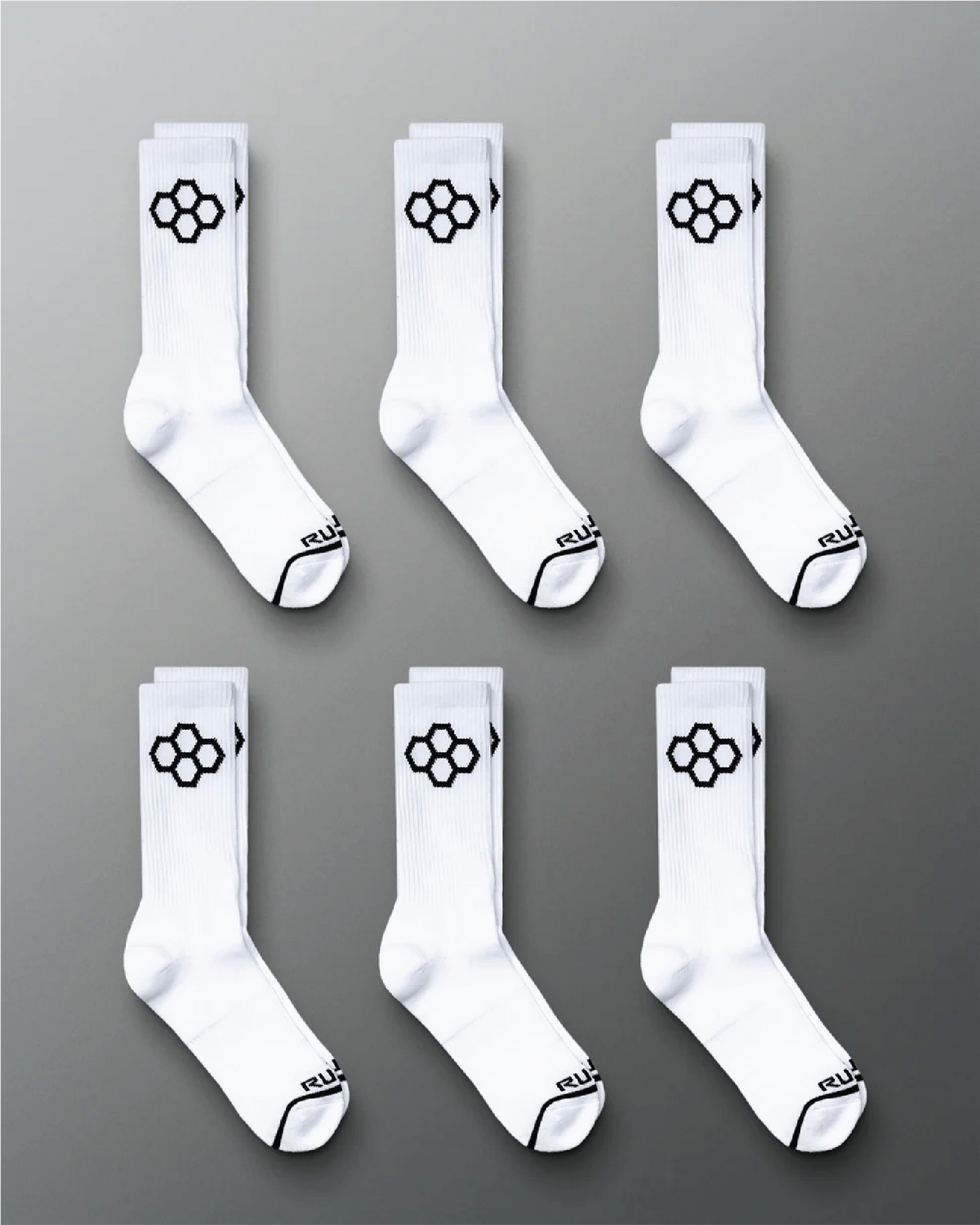 VIK - RUDIS White Cushion Crew Socks (6 Pair)