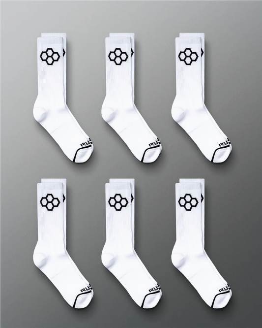 VIK - RUDIS White Cushion Crew Socks (6 Pair)