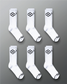 VIK - RUDIS White Cushion Crew Socks (6 Pair)